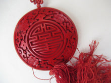 Load image into Gallery viewer, Vintage Chinese Cinnabar Happiness Necklace
