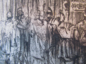 LISTED ARTIST: William Walcot (1874 - 1943). Large Etching entitled "The Atrium to a House of a Patrician, Rome". Signed in Pencil