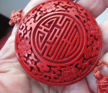 Load image into Gallery viewer, Vintage Chinese Cinnabar Happiness Necklace

