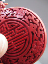 Load image into Gallery viewer, Vintage Chinese Cinnabar Happiness Necklace
