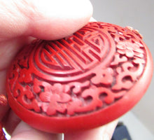 Load image into Gallery viewer, Vintage Chinese Cinnabar Happiness Necklace
