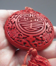 Load image into Gallery viewer, Vintage Chinese Cinnabar Happiness Necklace
