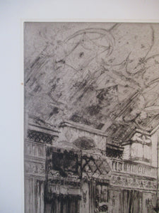 LISTED ARTIST: William Walcot (1874 - 1943). Large Etching entitled "The Atrium to a House of a Patrician, Rome". Signed in Pencil