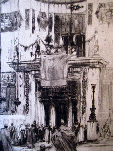 LISTED ARTIST: William Walcot (1874 - 1943). Large Etching entitled "The Atrium to a House of a Patrician, Rome". Signed in Pencil