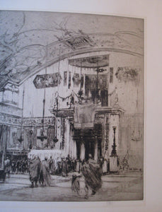 LISTED ARTIST: William Walcot (1874 - 1943). Large Etching entitled "The Atrium to a House of a Patrician, Rome". Signed in Pencil