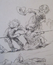 Load image into Gallery viewer, 1923 Eileen Sopper Tug of War Pencil Signed Etching
