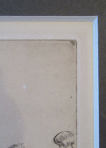 1923 Eileen Sopper Tug of War Pencil Signed Etching