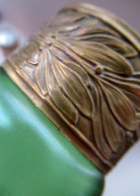 Load image into Gallery viewer, Stolzle Czech Art Glass Vase with Mistletoe Collar. Loetz Style
