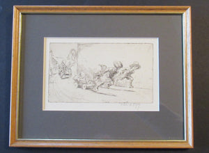 1923 Eileen Soper The Go Cart Race Pencil Signed Etching