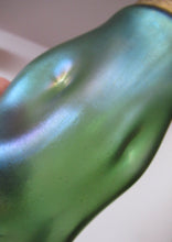 Load image into Gallery viewer, Stolzle Czech Art Glass Vase with Mistletoe Collar. Loetz Style
