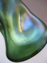 Load image into Gallery viewer, Stolzle Czech Art Glass Vase with Mistletoe Collar. Loetz Style
