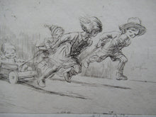 Load image into Gallery viewer, Eileen Soper Drypoint Etching Go Cart Rate 1920s Pencil Signed
