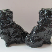 Load image into Gallery viewer, Antique BO&#39;NESS POTTERY Black Jackfield Style Spaniels
