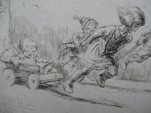 Load image into Gallery viewer, Eileen Soper Drypoint Etching Go Cart Rate 1920s Pencil Signed
