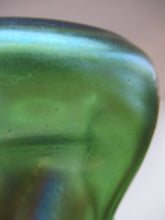 Load image into Gallery viewer, Stolzle Czech Art Glass Vase with Mistletoe Collar. Loetz Style
