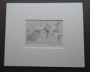 Eileen Soper Original Drypoint Etching Follow My Leader Pencil Signed