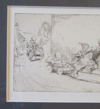 Load image into Gallery viewer, 1923 Eileen Soper The Go Cart Race Pencil Signed Etching
