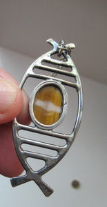 1970s Scottish Silver Pendant Necklace