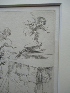 Eileen Soper Original Drypoint Etching Follow My Leader Pencil Signed