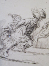Load image into Gallery viewer, 1923 Eileen Soper The Go Cart Race Pencil Signed Etching
