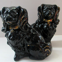 Load image into Gallery viewer, Antique BO&#39;NESS POTTERY Black Jackfield Style Spaniels
