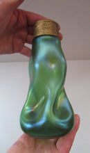Load image into Gallery viewer, Stolzle Czech Art Glass Vase with Mistletoe Collar. Loetz Style
