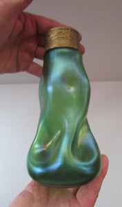 Stolzle Czech Art Glass Vase with Mistletoe Collar. Loetz Style