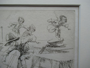 Eileen Soper Original Drypoint Etching Follow My Leader Pencil Signed