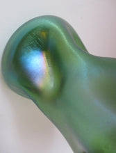 Load image into Gallery viewer, Stolzle Czech Art Glass Vase with Mistletoe Collar. Loetz Style
