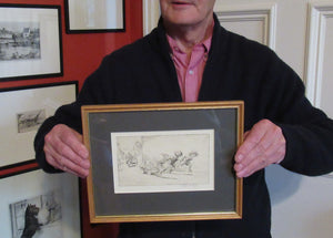 1923 Eileen Soper The Go Cart Race Pencil Signed Etching