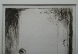 Eileen Soper Drypoint Etching The Stray Cat Signed in Pencil
