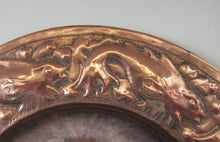 Load image into Gallery viewer, John Drew MacKenzie Antique NEWLYN Copper Charger with Galleon and Fish
