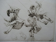 Load image into Gallery viewer, 1920s Eileen Soper Original Drypoint Etching Flying Swings Pencil Signed
