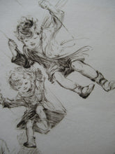 Load image into Gallery viewer, 1920s Eileen Soper Original Drypoint Etching Flying Swings Pencil Signed
