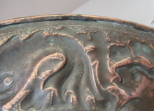 Load image into Gallery viewer, John Drew MacKenzie Antique NEWLYN Copper Charger with Galleon and Fish
