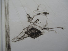 Load image into Gallery viewer, 1920s Eileen Soper Original Drypoint Etching Flying Swings Pencil Signed

