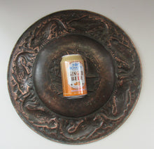 Load image into Gallery viewer, John Drew MacKenzie Antique NEWLYN Copper Charger with Galleon and Fish
