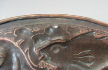 Load image into Gallery viewer, John Drew MacKenzie Antique NEWLYN Copper Charger with Galleon and Fish
