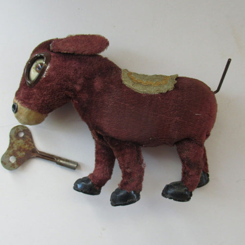 1950s Alps Japan Clockwork Tinplate Wind Up Donkey