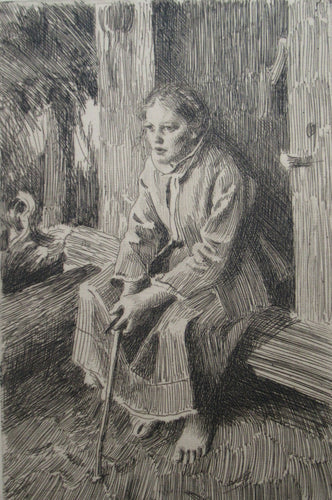 Original Etching by Anders Zorn Pencil Signed Valkulla