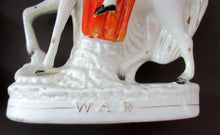 Load image into Gallery viewer, Genuine ANTIQUE Pair of 19th Century Staffordshire Figures Representing War and Peace; c 1870
