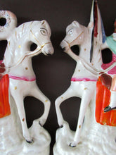 Load image into Gallery viewer, Genuine ANTIQUE Pair of 19th Century Staffordshire Figures Representing War and Peace; c 1870
