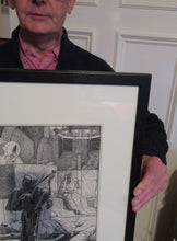 Load image into Gallery viewer, 1851 German Woodcut. Death as a Strangler by Alfred Rethel
