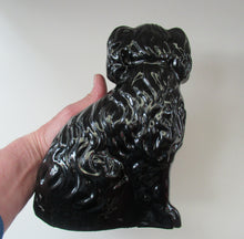 Load image into Gallery viewer, Antique STAFFORDSHIRE Black Jackfield Spaniels with Gold Highlights 
