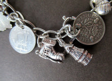 Load image into Gallery viewer, Vintage 1950s Sterling Silver Charm Bracelet
