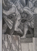 Load image into Gallery viewer, 1851 German Woodcut. Death as a Strangler by Alfred Rethel
