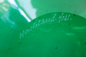 19 inches. Massive 1950s Hadeland Glass Platter Greenland Series