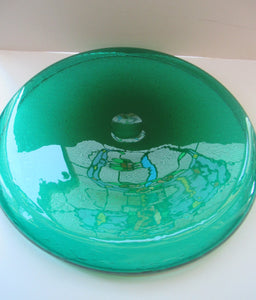 19 inches. Massive 1950s Hadeland Glass Platter Greenland Series