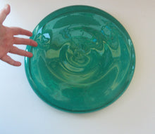 Load image into Gallery viewer, 1950s Norwegian Glass Large Hadeland Greenland Series Shallow Bowl 13 1/4 inches
