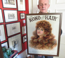 Load image into Gallery viewer, GENUINE Antique Victorian Large-Scale Shop Display Advert / Showcard for KOKO Hair Dressing; c 1890
